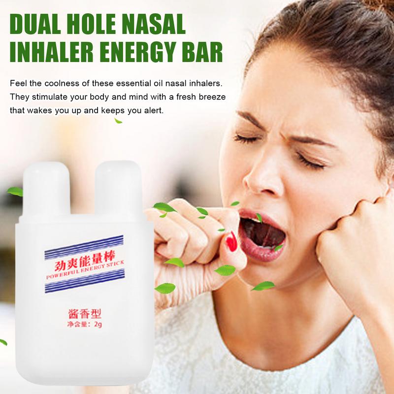 Energy Inhaler Stick Aromatherapy Inhaler Dual Hole Energy Bar Refreshing Nasal Inhalers Focus Dual Hole Energy Bar To Boost For. 