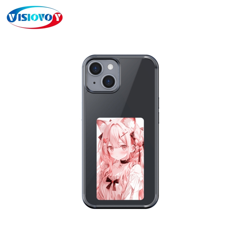 New-tech NFC Function Phone Case For iphone 15 14 13 Pro Max DIY Cases E ink Screen Phone Cover Cartoon Girl Fundas Battery Free