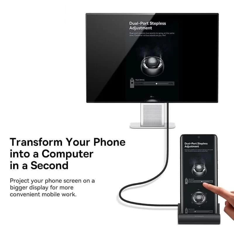 Baseus Mate Docking Type-C Mobile Phone Intelligent HUB Docking Station Pro - black. 