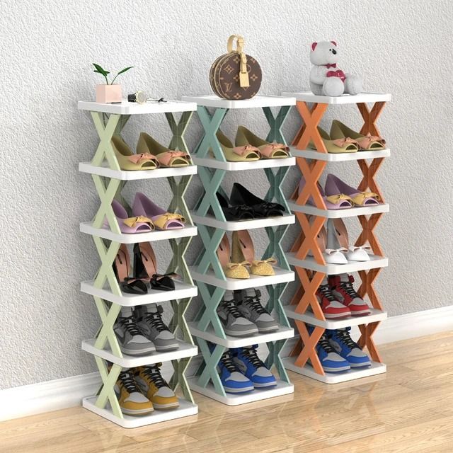 Original 5-Tier Plastic Shoe Rack: Adjustable Folding