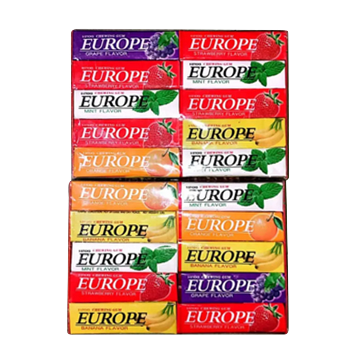 Europe chewing gum Mix Flavour 20 box(5sticks per box)