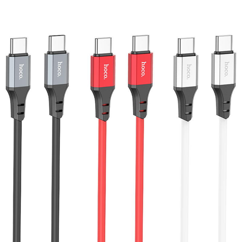 Hoco X86 Spear, Type-C to Type-C charging data cable, 1m, silicone and aluminum alloy, supports 60W (20V/3A) for laptops and 3A. 