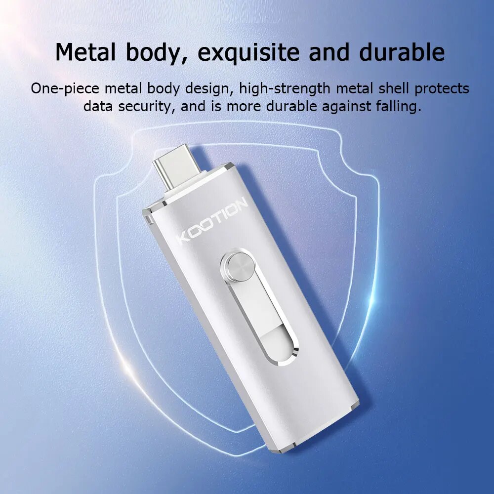 KOOTION U21 Type C USB Flash Drives 32GB 64GB 128GB 256GB OTG Pen Drive Memory Stick USB Key 3.0 Pendrive For Android PC Laptop. 