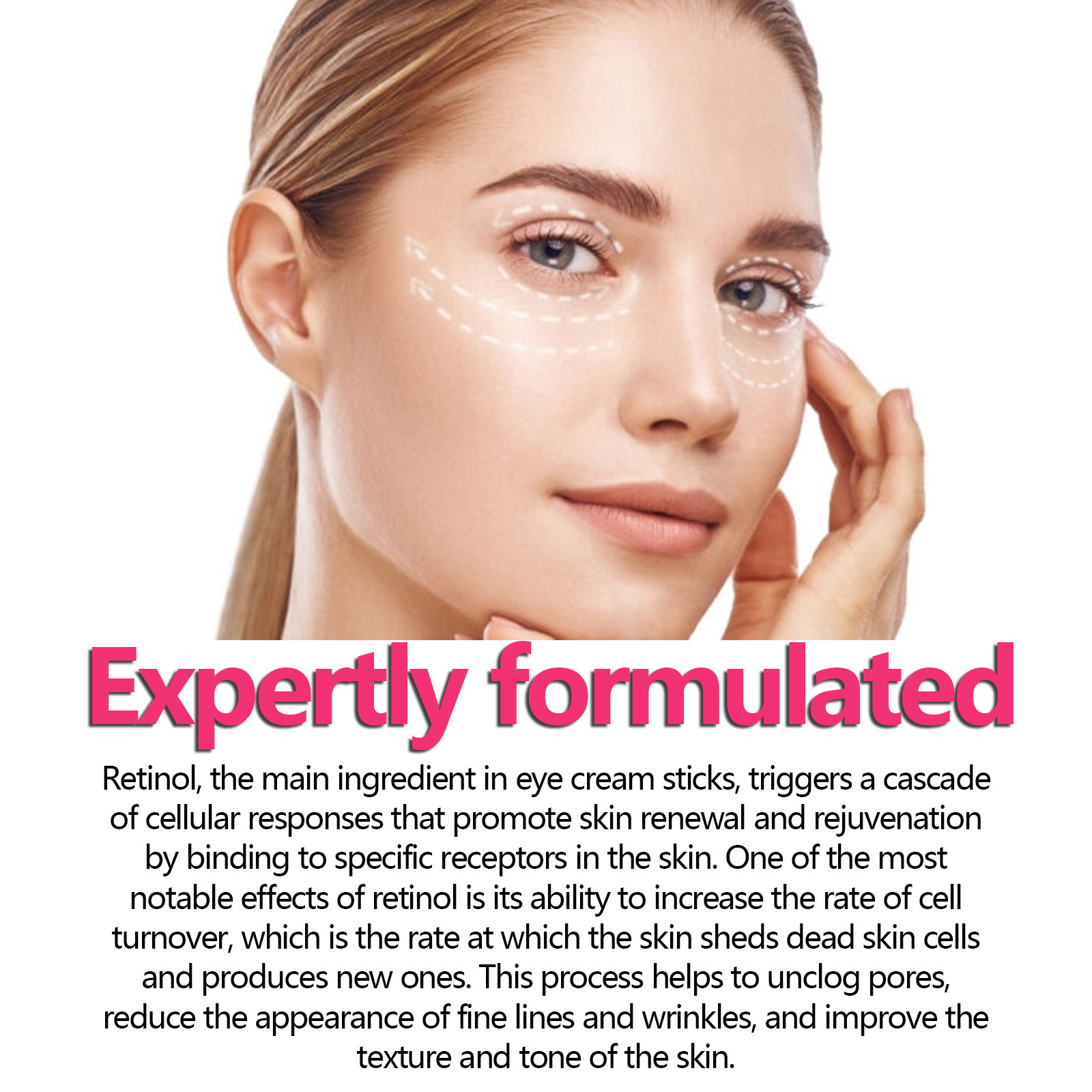 Eelhoe Retinol Eye Cream Stick Fading Wrinkle Wrinkles Increase Skin Elasticity Anti-Aging Firming Delicate Skin. 