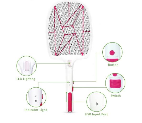Mosquito Killer Electric Bat with Torch +  Heavy Batter 3.7V Easy  Change battery  SM-3821 With type C port. 