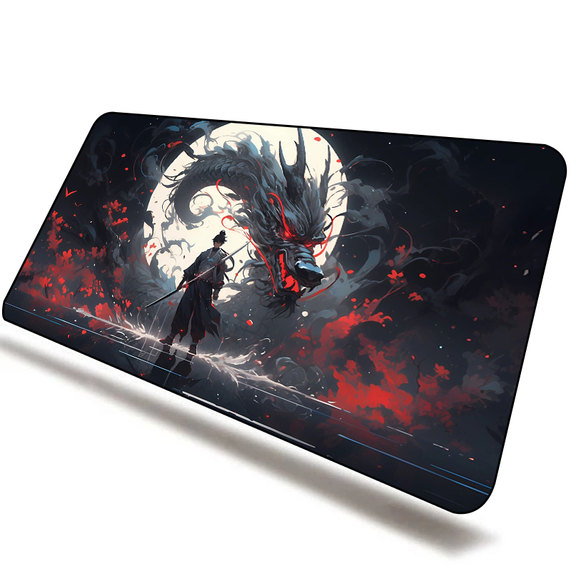 Moon Samurai Xxl Mouse Pad 900x400 Non-slip Rubber Keyboard Gaming Mats Playmat Deskpad Computer and Office Mousepad Anime Gamer. 