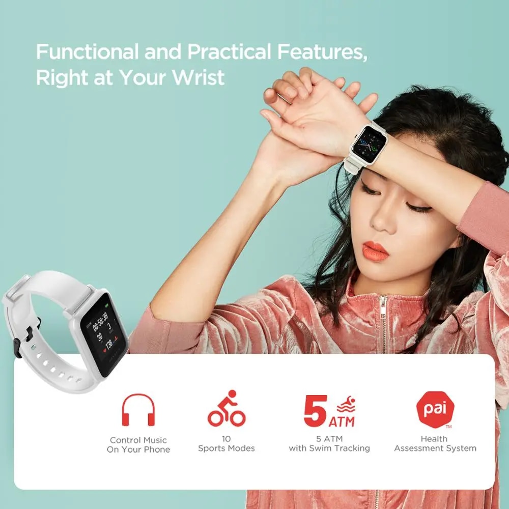 New Global Version Amazfit Bip S Smartwatch 5ATM waterproof built in GPS GLONASS Bluetooth Smart Watch For Ios Android Phone. 