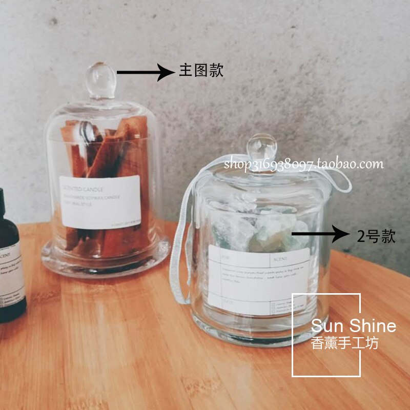 1PC Glass Jars for Candles Dome Cloche Bell Jar Scented Candle Making Kit Candle Vessels Bulk Empty Container 190ML/220ML. 