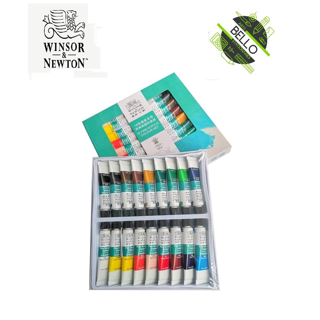 Winsor Newton Fine Acrylic Colour Set 10ml 12/ 18/ 24 Paints Set. 