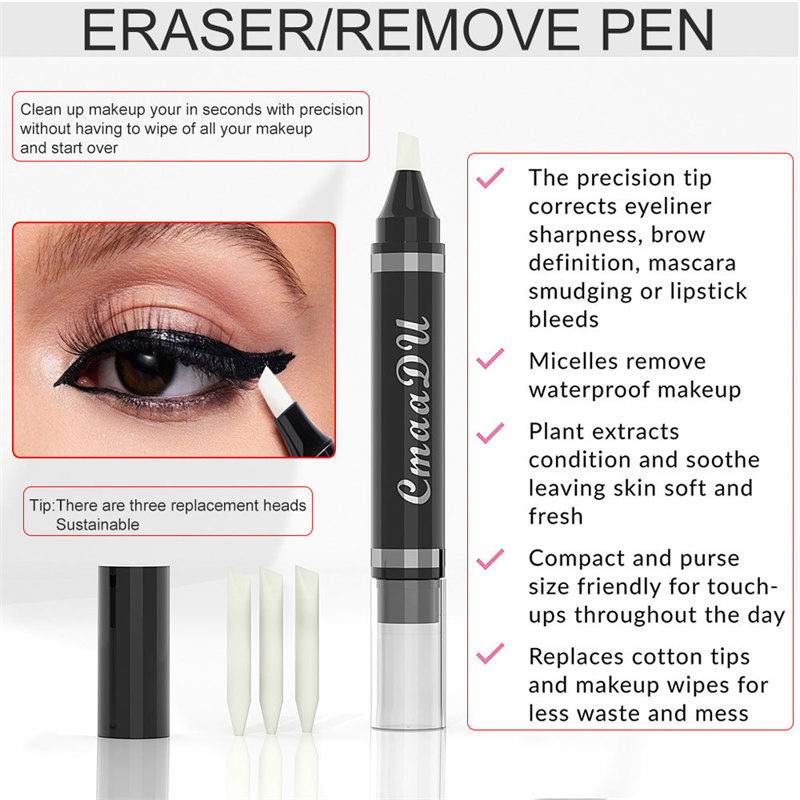 Face correction pen for eyes, eyebrows, lip liner, makeup correction pen, eraser stick, white square eyeliner remover, eraser for eyebrows, lips and Shapewear. 