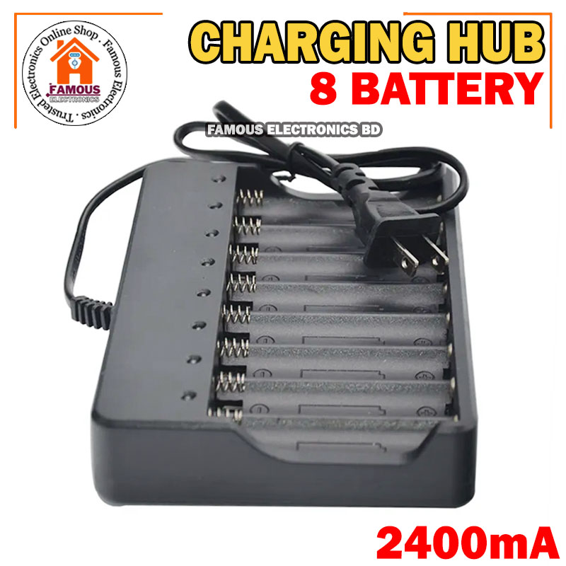 18650 Battery Charger 8 Slots for Rechargeable Batteries and Universal Smart Battery Charger for 18650 18500 18350 Li-Ion Intellicharge Charger 8 Bay (Battery Not Included). 