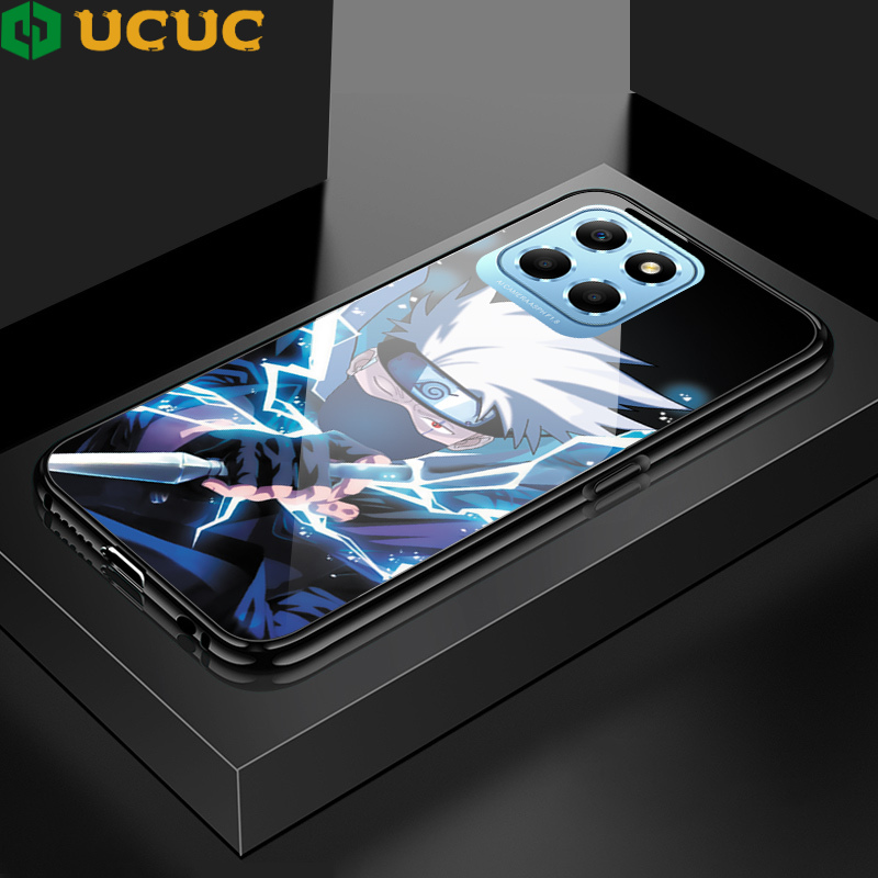 UCUC for Honor X8 5G Back Cover Luxury NARUTO Personalized Patterns Tempered Glass Phone Case. 
