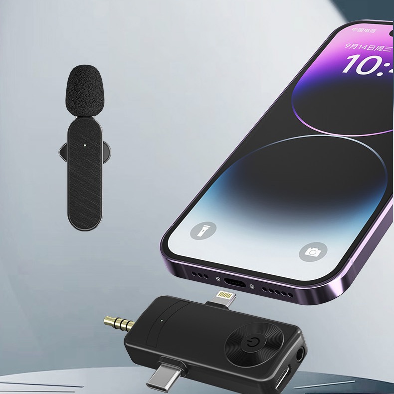 K15 upgraded version of the new private model wireless lavalier microphone 3-in-1 bluetooth Douyin mobile phone live microphone. 