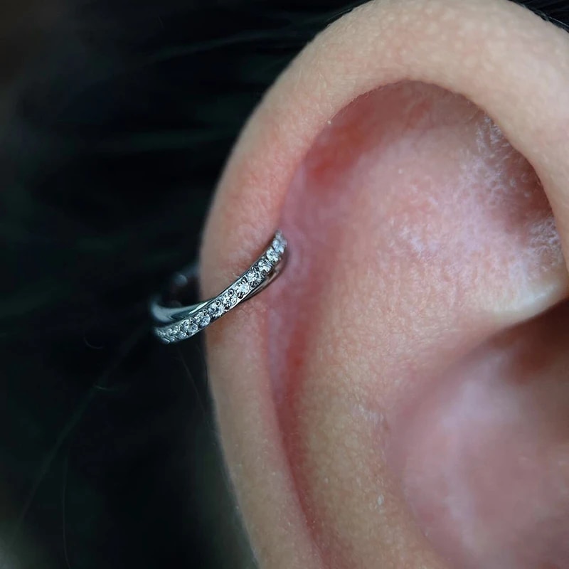G23 Titanium Hinged Segment Ring Cartilage Hoops Double Row Helix Piercing Jewellery Conch Ring Septum Ring Tragus Daith Earring. 