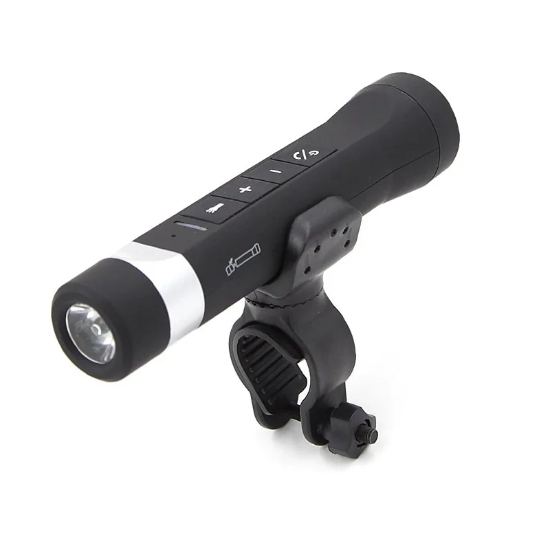 Portable Flashlight Speaker FM Radio Power Bank TF Card Play Bluetooth Music Player LED Torch With Holder 1200mAh Battery