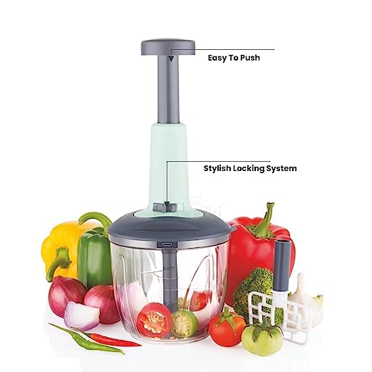 Push Choppeer Plastic Vegetable Choppere 1000ml, Multicolor, Pack of 1