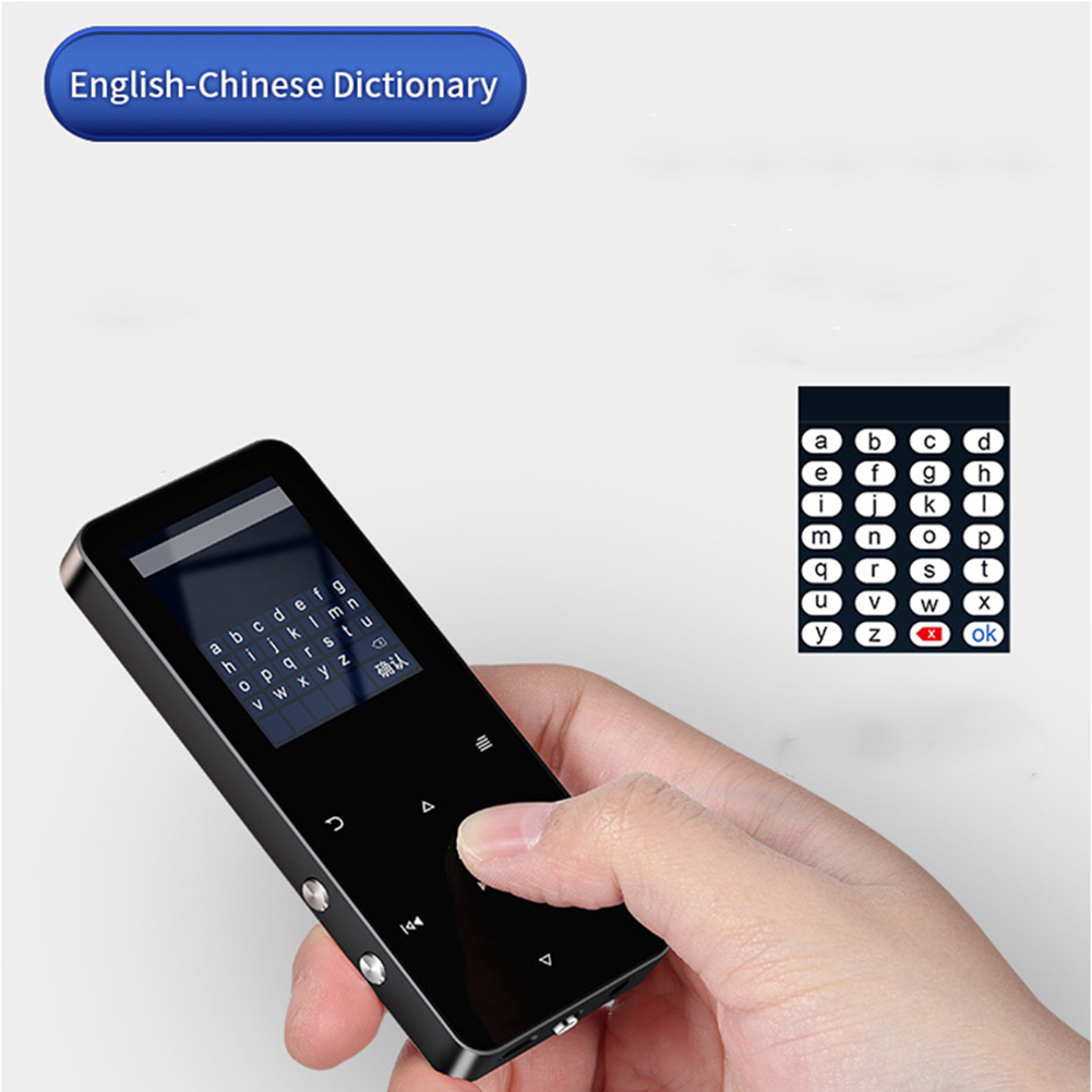 Bluetooth MP3 MP4 Player 8G HiFi Music Player Supports Card,with FM Alarm Clock Pedometer E-Book Built-in Speaker-Silver. 