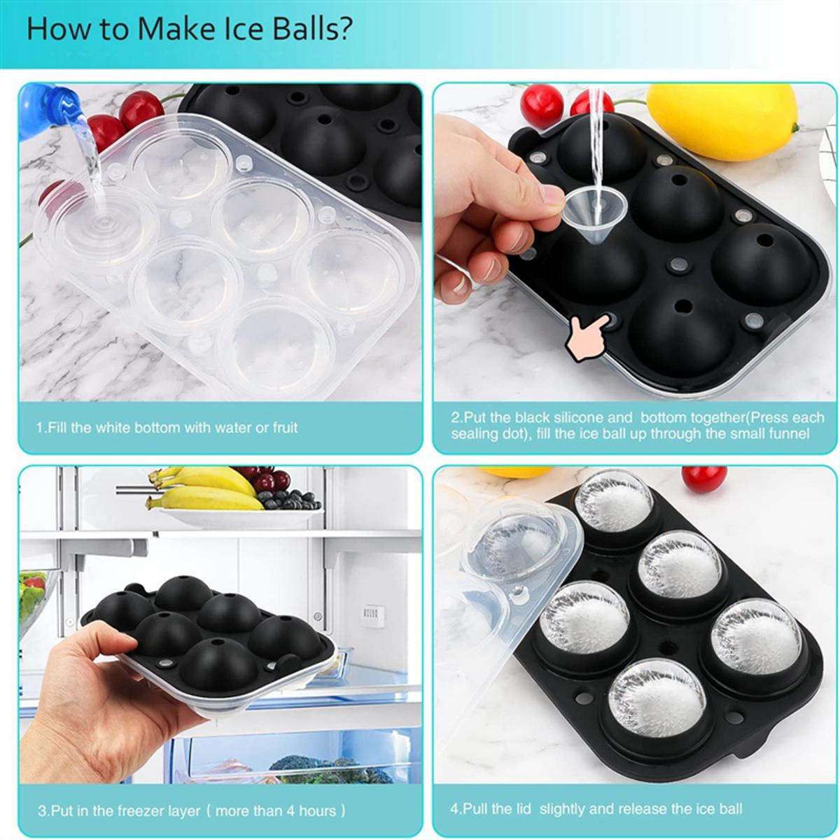 Round ice tray, small round ice hockey mold with cover, cocktail and whisky ice  tray without bisphenol A.