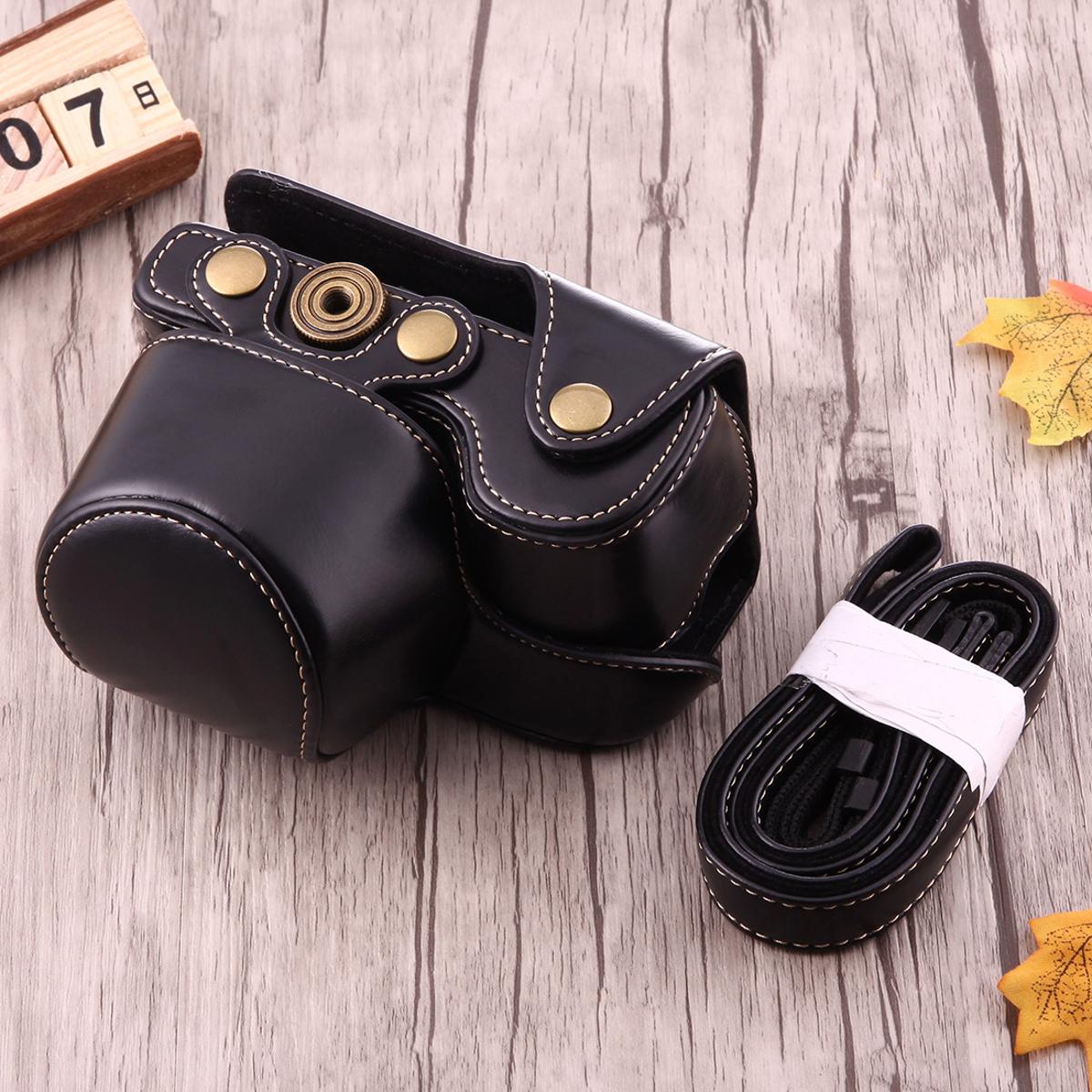 (COD) Full Body Camera PU Leather Case Bag with Strap for Sony A6000 / A6300 / Nex 6