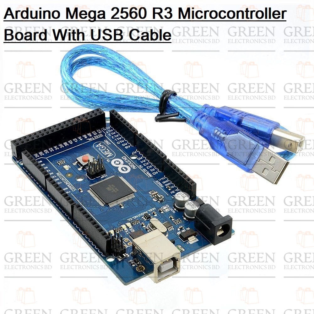 Arduino Mega 2560 R3 Microcontroller Board With USB Cable. 