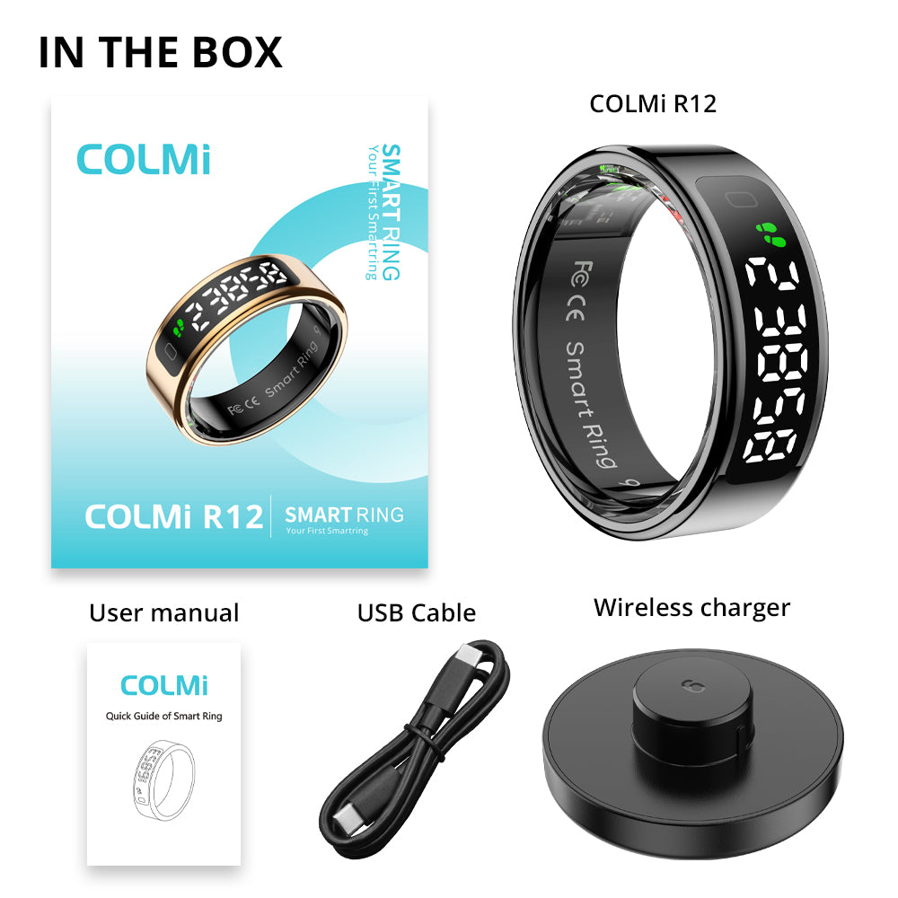 Colmi R12 Smart Ring with Digital Display 5ATM Waterproof Fitness & Activity Tracker Smart Ring. 
