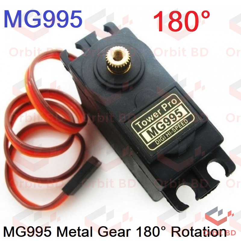 180 Degree MG995 Servo Motor High Torque Servo Motor MG995 Metal Gear 180° Rotation Standard Quality MG995 Gear Motor Tools Sets. 
