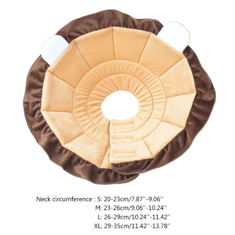 Pet Lion Shape Elizabeth Ring Comfortable Adjustable Anti-bite Recovery Collar Protective Cone For Dogs Cats. 