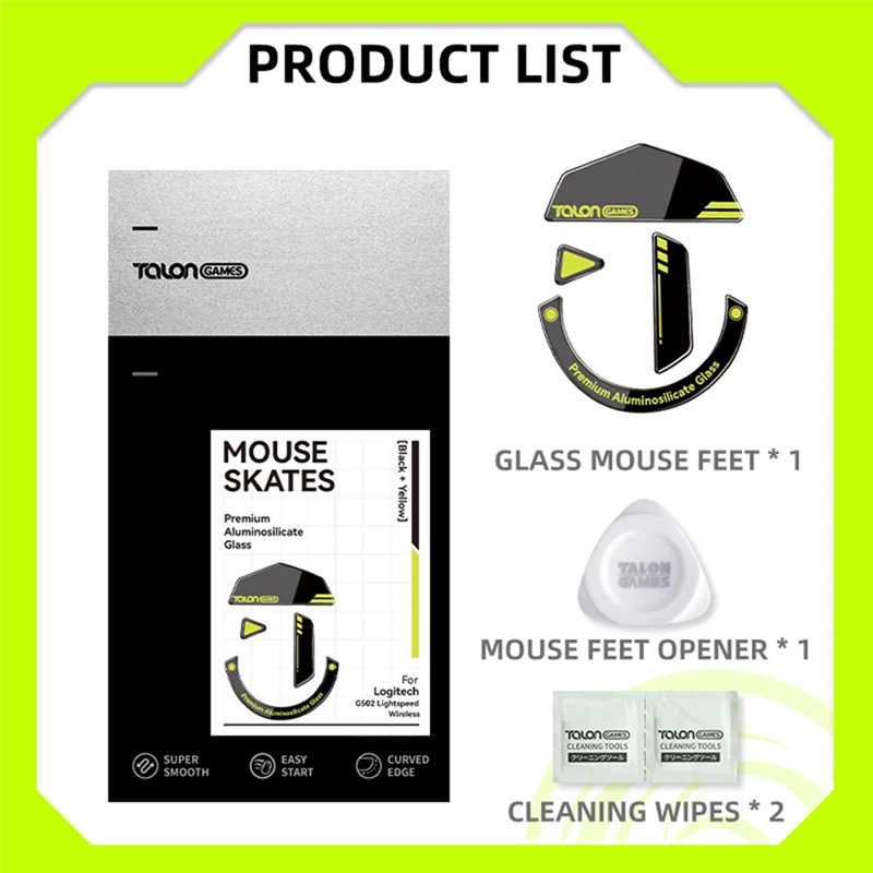 Glass Mouse Feet Compatible with G502 Wireless Mouse Round Curved Edge Mouse Glass Skates. 