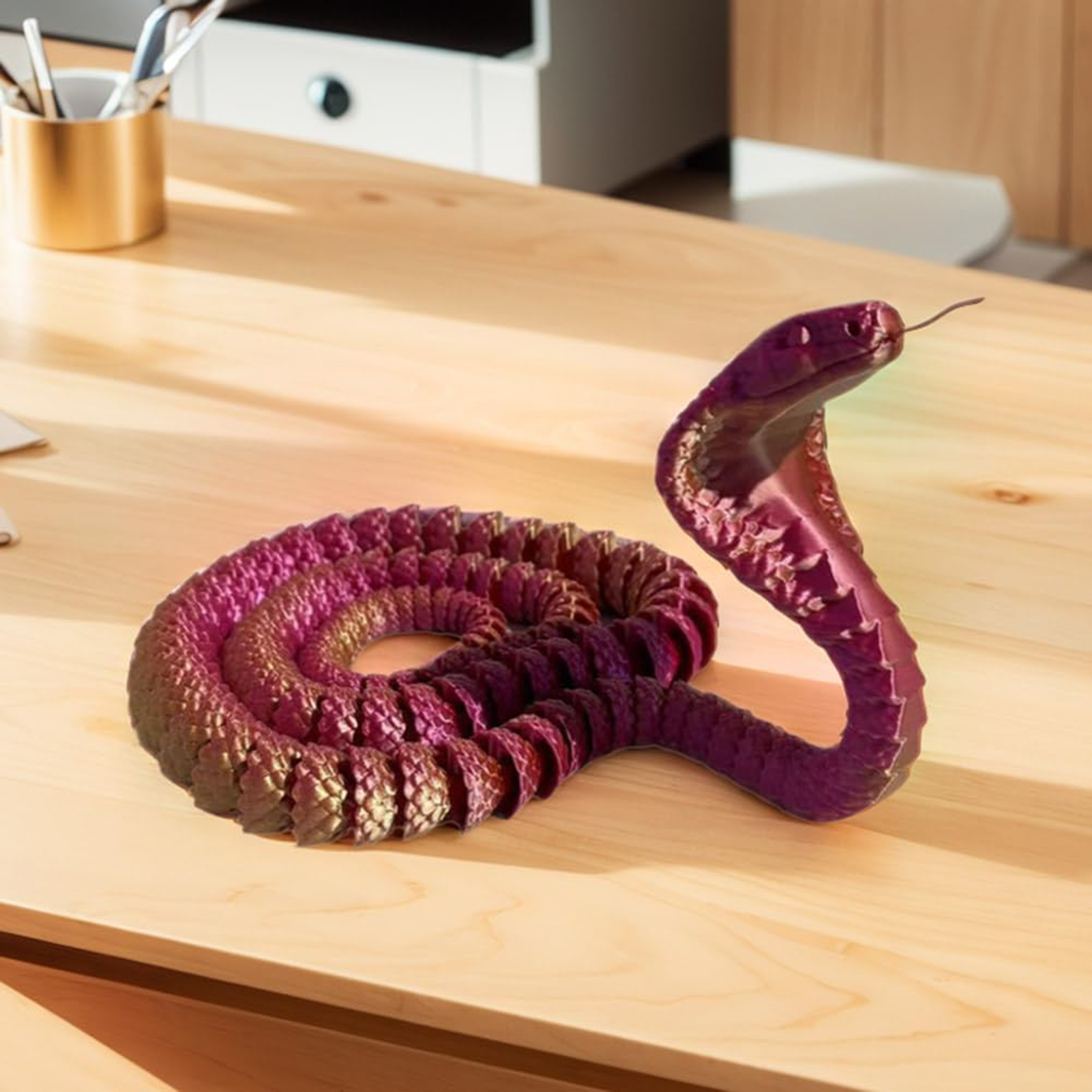3d Printed Snake Toy Flexible Snake Action Figure Articulated Animal Model for Kids Adults Desktop Decor Gift 3d Printed Multi-jointed Movable Snake Figurine. 