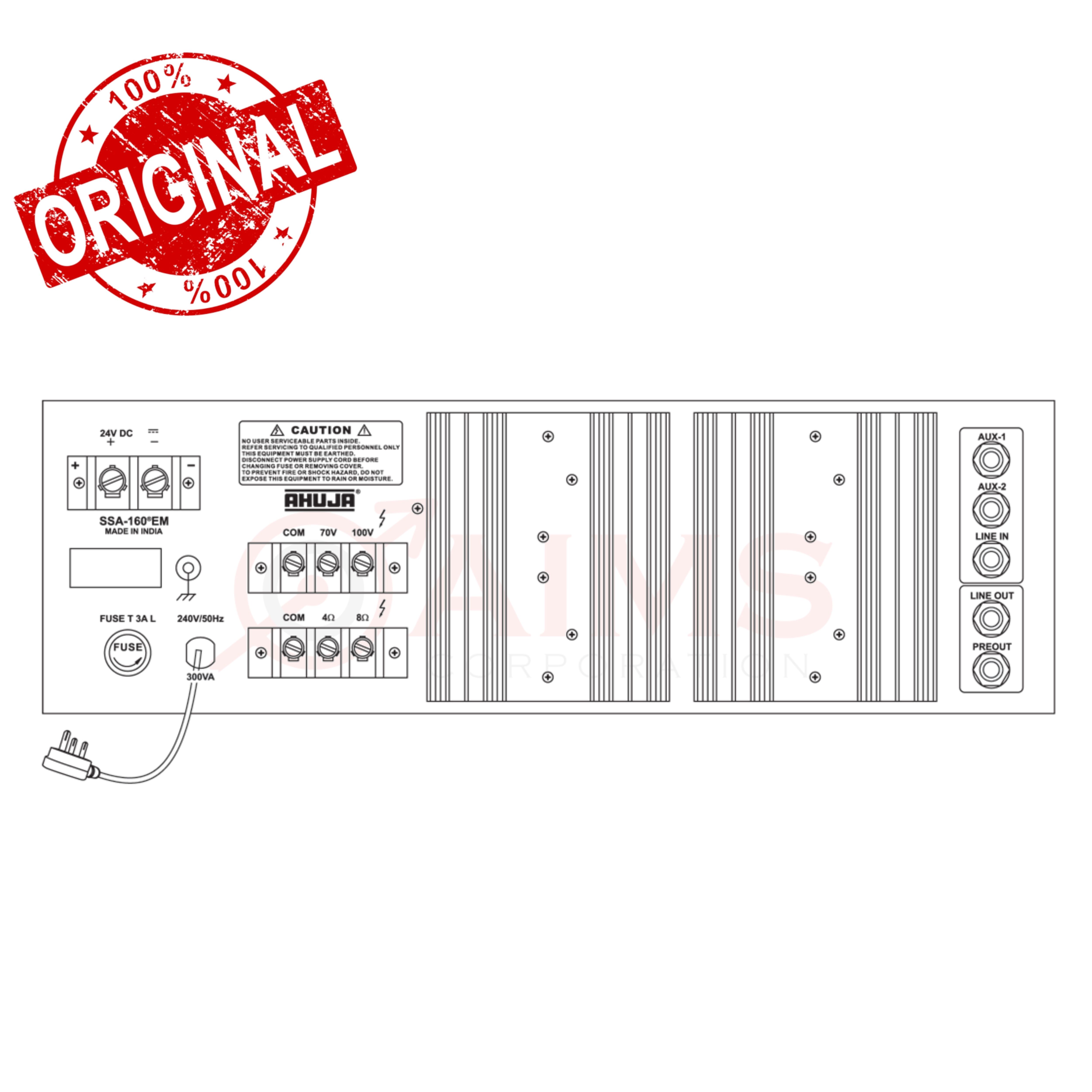 Ahuja SSA-160EM 160-Watts Mixer Amplifier with 5 Mic & 2 Aux Inputs. 