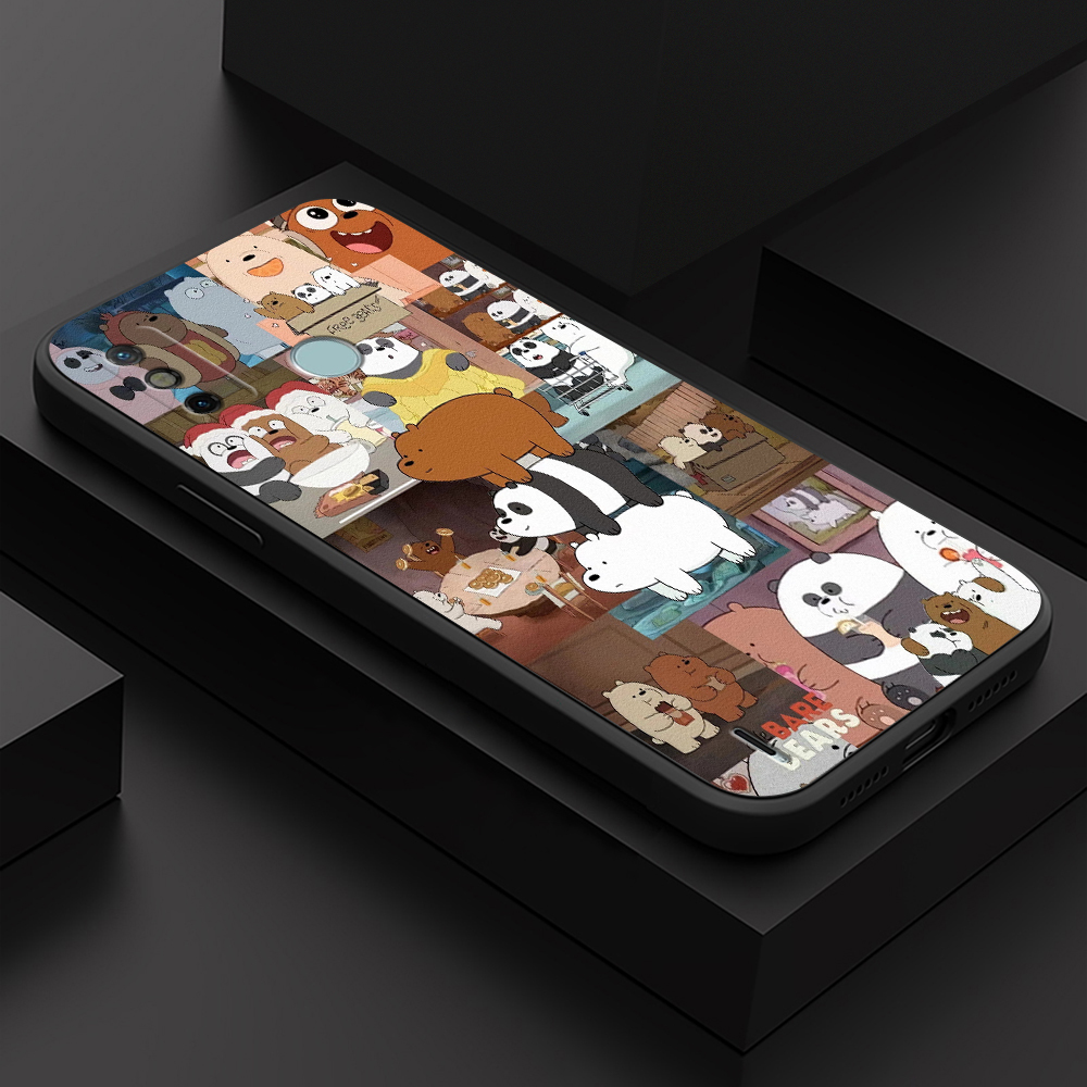 For Tecno Spark 6 Go Tecno Spark Go 2020 2021 Back Cover We Bare Bears Case Multicolor Liquid Silicone Mobile Cover