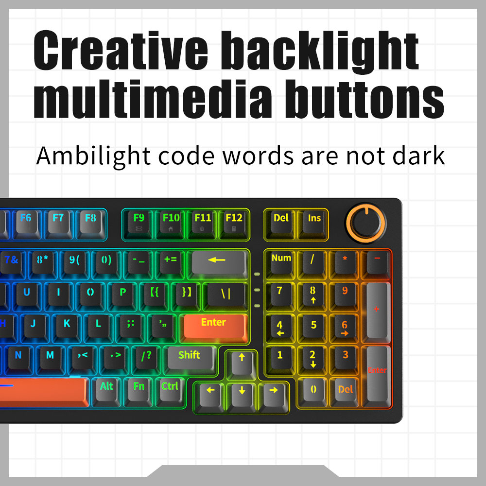ZIFRIEND KA981 Full Size RGB Mechanical Keyboard Wired USB Keyboard 98 Keys Red/Blue Switch Hot Swappable for Windows Gamer. 