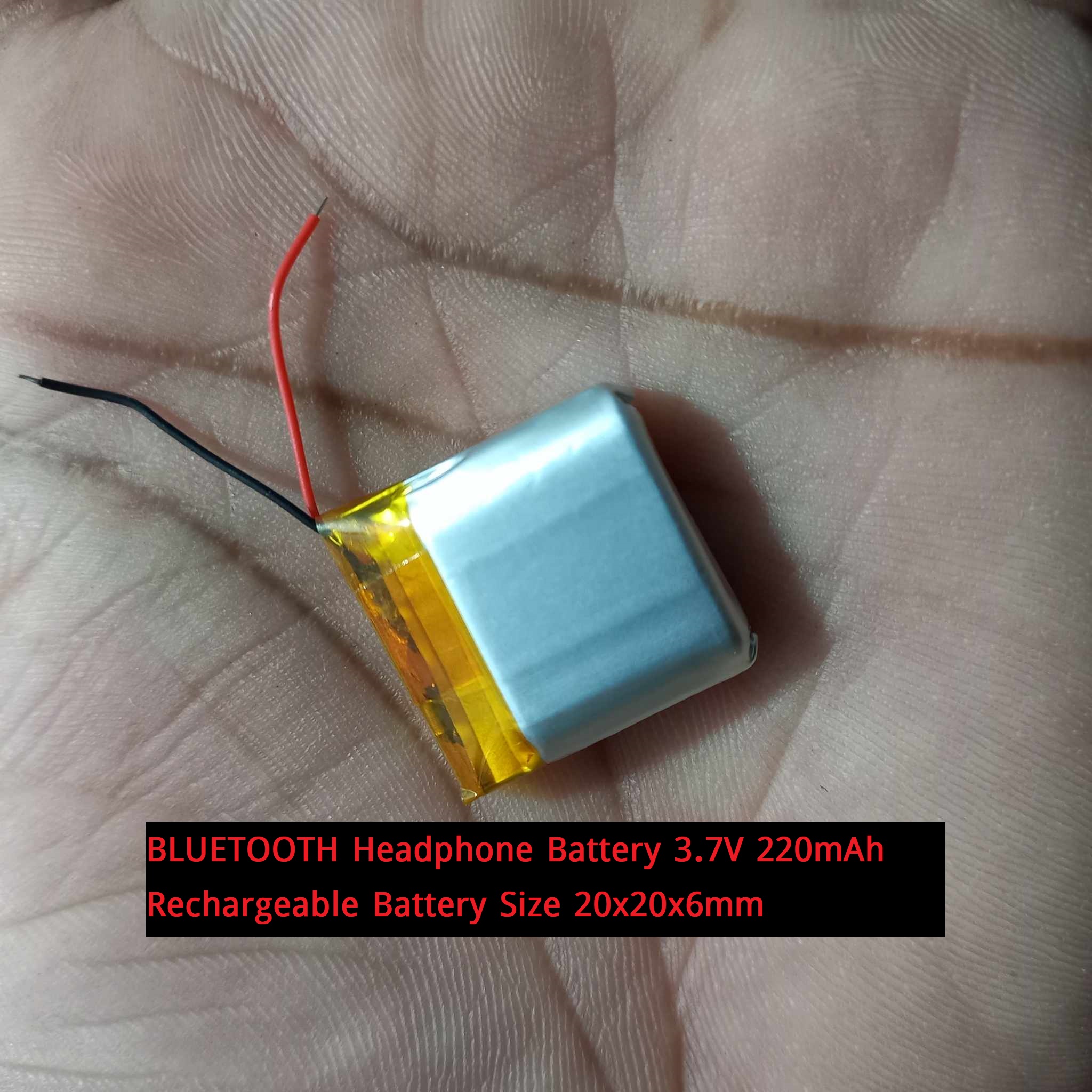 BLUETOOTH Headphone Battery 3.7V 220mAh Rechargeable Battery 3.7V Battery Size 20x20x6mmLithium Polymer Rechargeable Battery 3.7V Battery For Bluetooth Earphone Lipo Battery. 