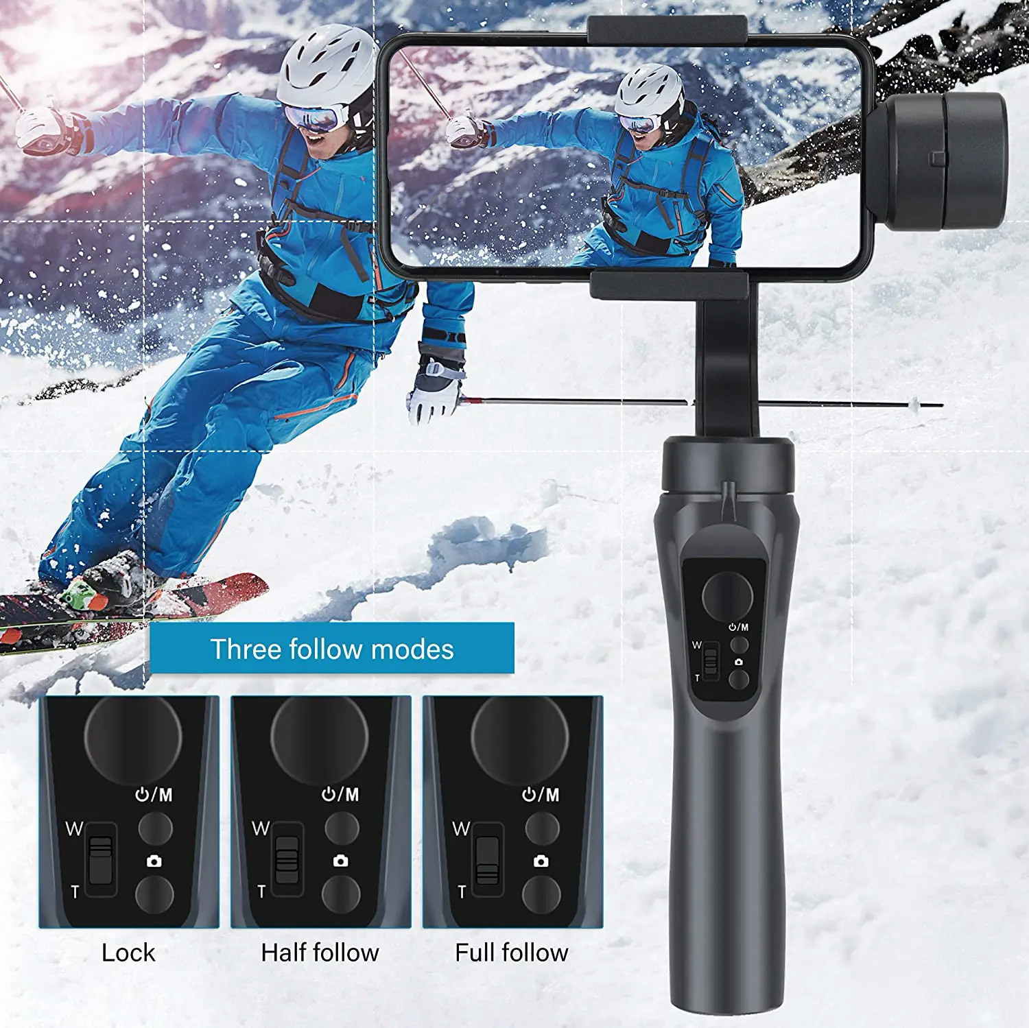 F6 3 Axis Gimbal Handheld Stabilizer Cellphone Action Camera Holder Anti Shake Video Record Smartphone Gimbal For Phone. 