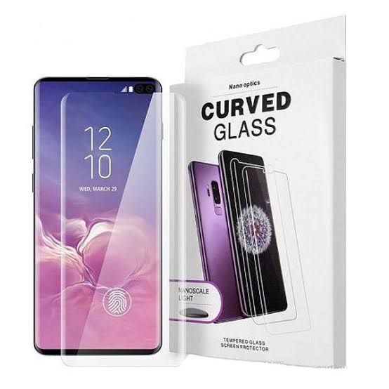 Tempered Glass for Samsung Galaxy S10 Plus Advanced Border-less Full Edge to Edge UV Screen Protector with installation kit. 