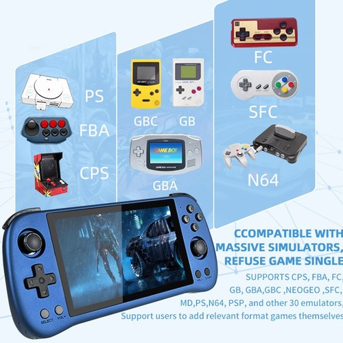 Powkiddy X55 Game Console, 5.5'' IPS Screen, JELOS OS, 2GB LPDDR4X, 16GB+64GB TF Card, 8000+ Games. 