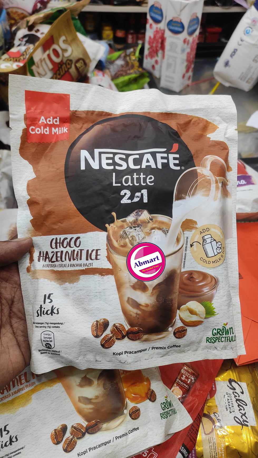 Nescafe Latte 2 in 1 Choco Hazelnut ICE Coffee 15 Sticks Malaysia