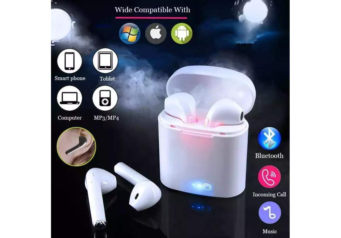 headphones i7s tws wireless stereo earphones headphone with charging box