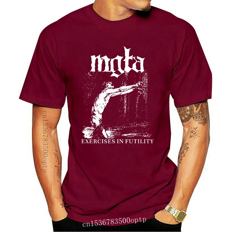 New Mgla Exercise In Futulity further dowm the nest T shirt men  printing poland Black metal band custom tee BIG SIZE S-XXXL