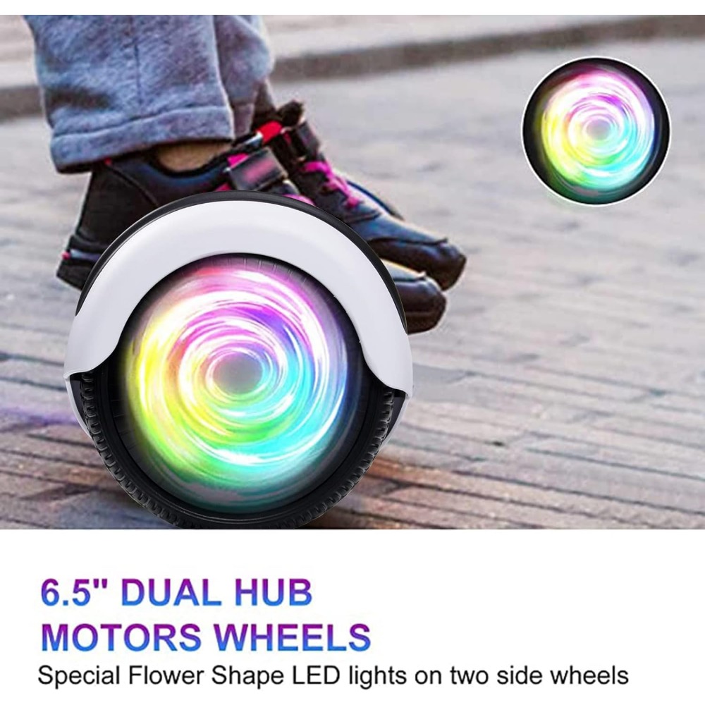 Hoverboard for Kids Ages 6-12 Motorized Kick Scooter With Built-in Bluetooth Speaker and 6.5. 