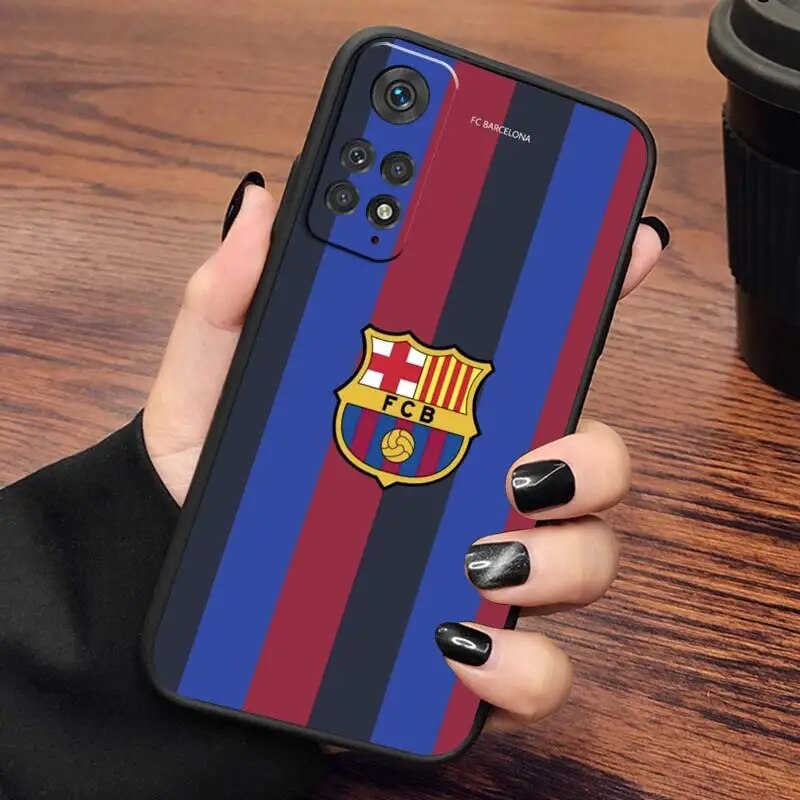 F-FC B-Barcelona Football Phone Case For Redmi Note 12 12S 12T 11 11T 11E 10 10S 9 8 Pro Plus 5G Frosted Translucent Cover. 