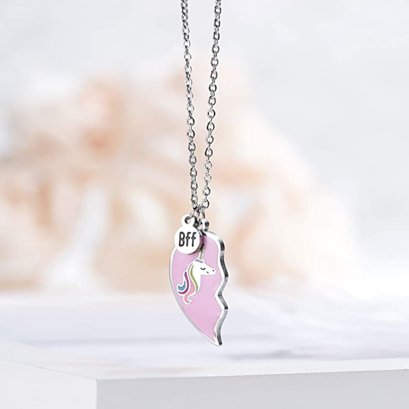 Valentine's Day Jewelry Gift Best Friend Friendship Sister Bestie Bff Broken Heart Bracelet Necklace Jewelry for Women Men. 