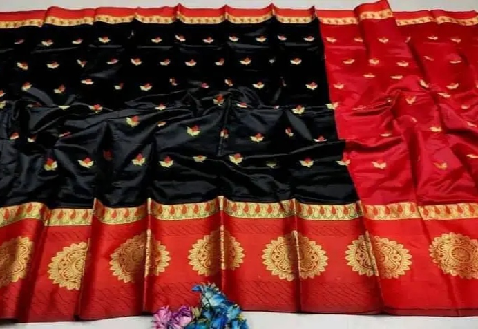 jamdani saree for women's without blause pise in multicolors. 