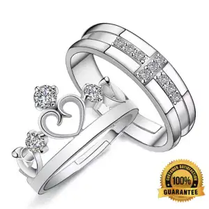 Personalized Matching Promise Rings for Couples Set with 2 Rings