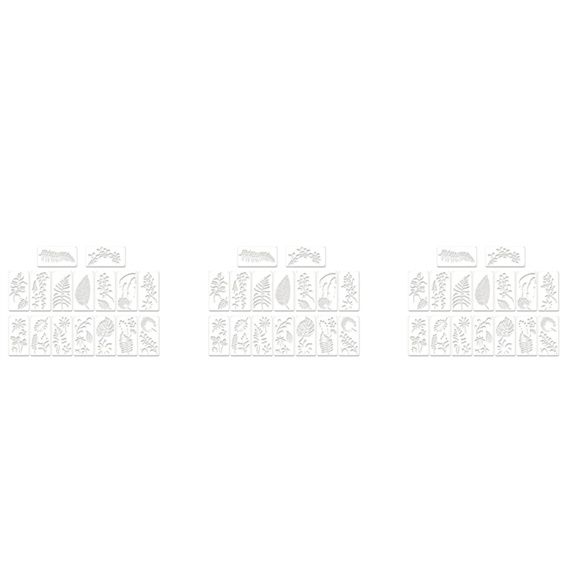 48 Pieces Leaves Stencil Reusable Sheet Painting Stencil Sheet Wall Stencil Leaf Pattern Template Tropical Leaf Reusable