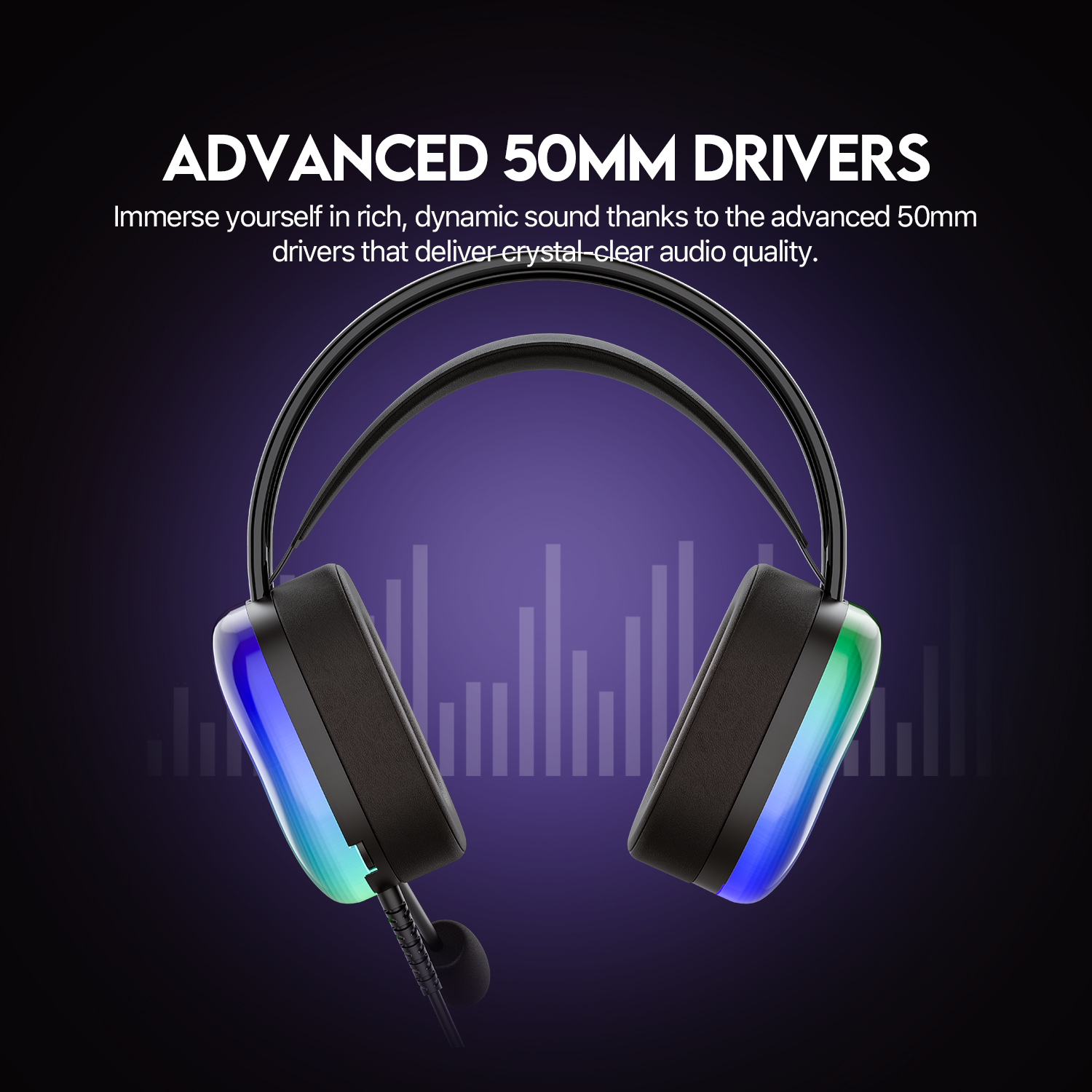 FANTECH HG29 Aurora USB 7.1 Surround Sound Gaming Headset RGB Lightning. 