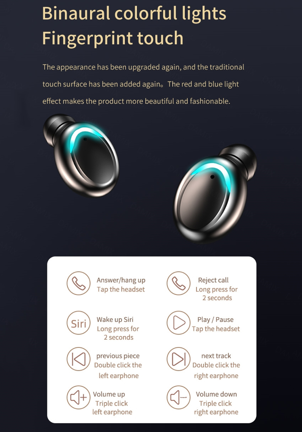 New style smiling face reduce the noise Wireless Bluetooth-compatible headset HIFI TWS 5.0 Ears are super small. siri waterproof Sports earphone Game headset android IOS Universal equipment safe portable. 