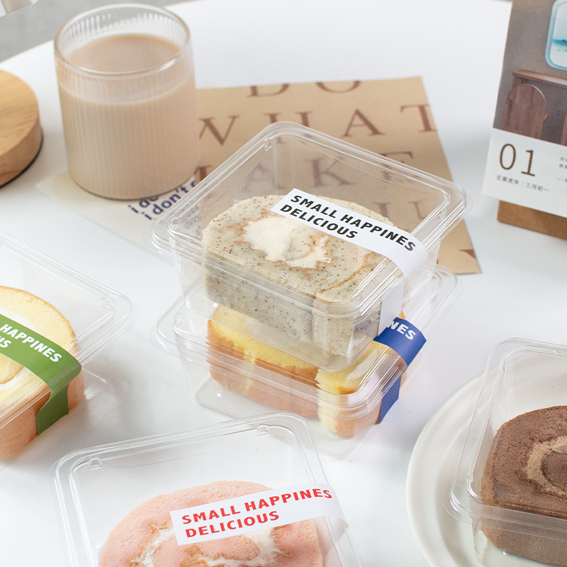 Cake Roll Packaging Box Single Baking Pastry Dessert Cutting Pieces Mousse Multi-Layer Swiss Roll Transparent Packaging Box. 