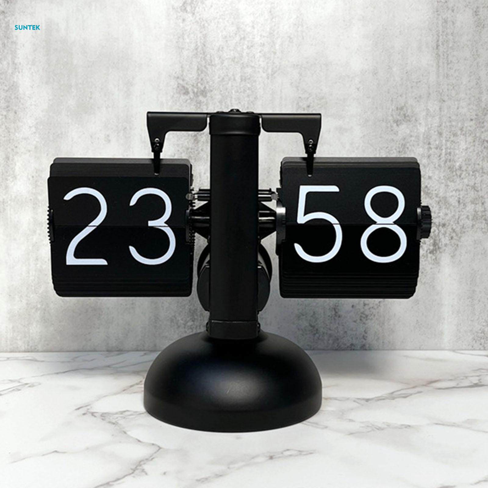 Retro Clock Table Clock, Creative, Mechanical Clock,Flip Clock for Desk