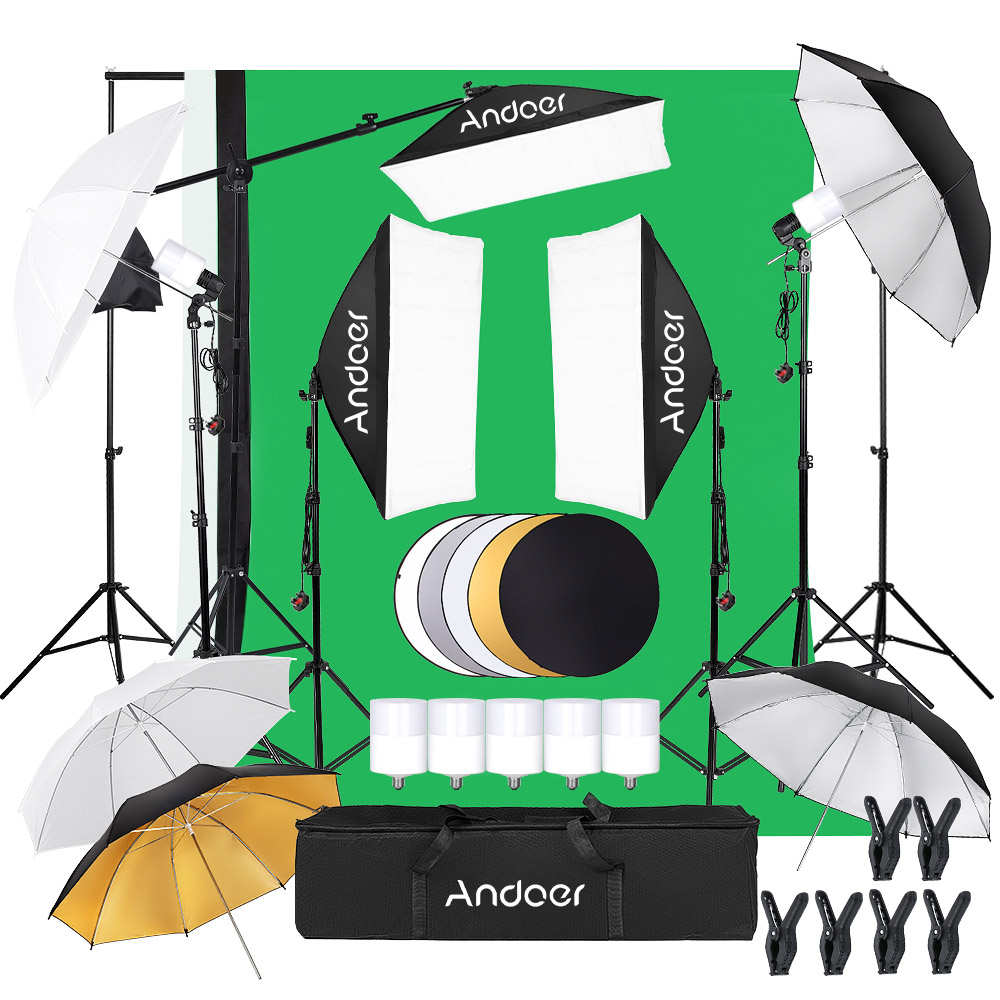 Andoer Softbox Light Kit Studio Photography Kit with Softbox Light Stand for Portrai Product Wedding Photography Live Streaming